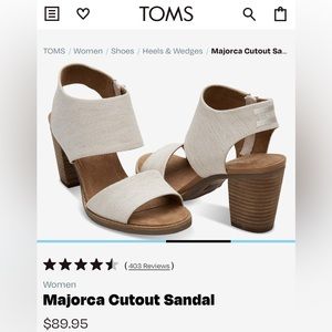 Tom’s heels size 6.5 NEVER worn. Tags still attached. No box